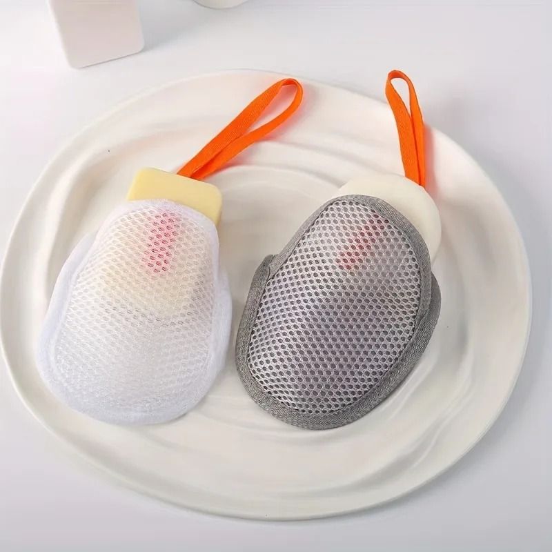 Soap Foaming Net Exfoliating Soap Saver Pouch Mesh Soap Bag with Drawstring