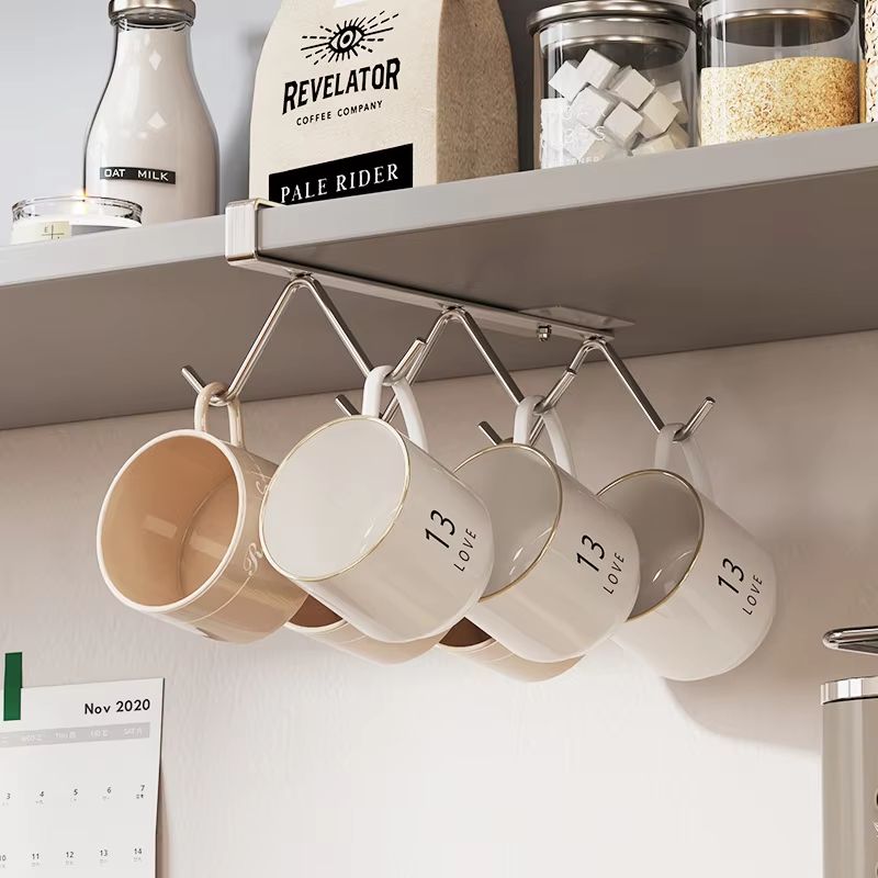 304 Stainless Steel Under Cabinet Coffee Mug Holder Rack