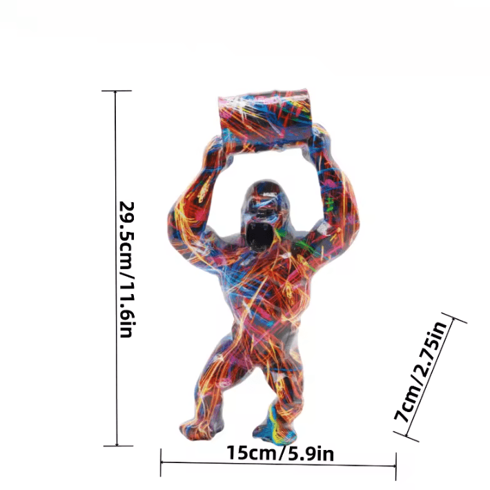 Creative Resin Gorilla Bucket Sculpture – Modern Artistic Animal Decor for Home & Office