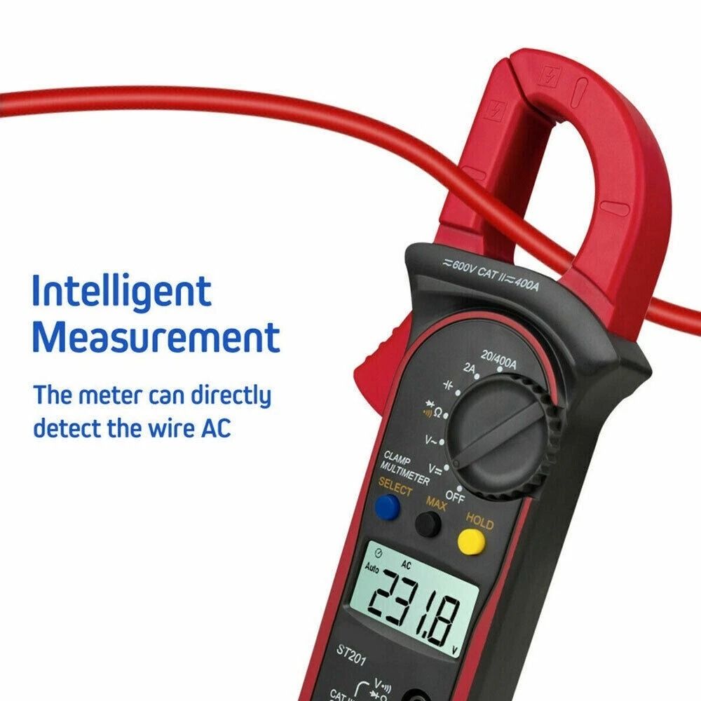 Digital Clamp Meter, Handheld True RMS Multimeter, AC Volt Amp, Ohm Cap Tester