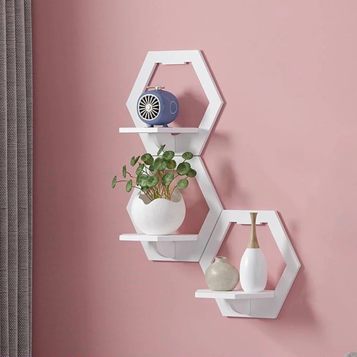 Hexagon Wall Shelf Display Set