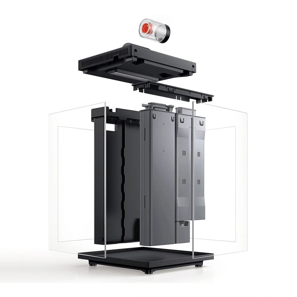 Smart Desktop Fish Tank with Remote Feeding and Lighting