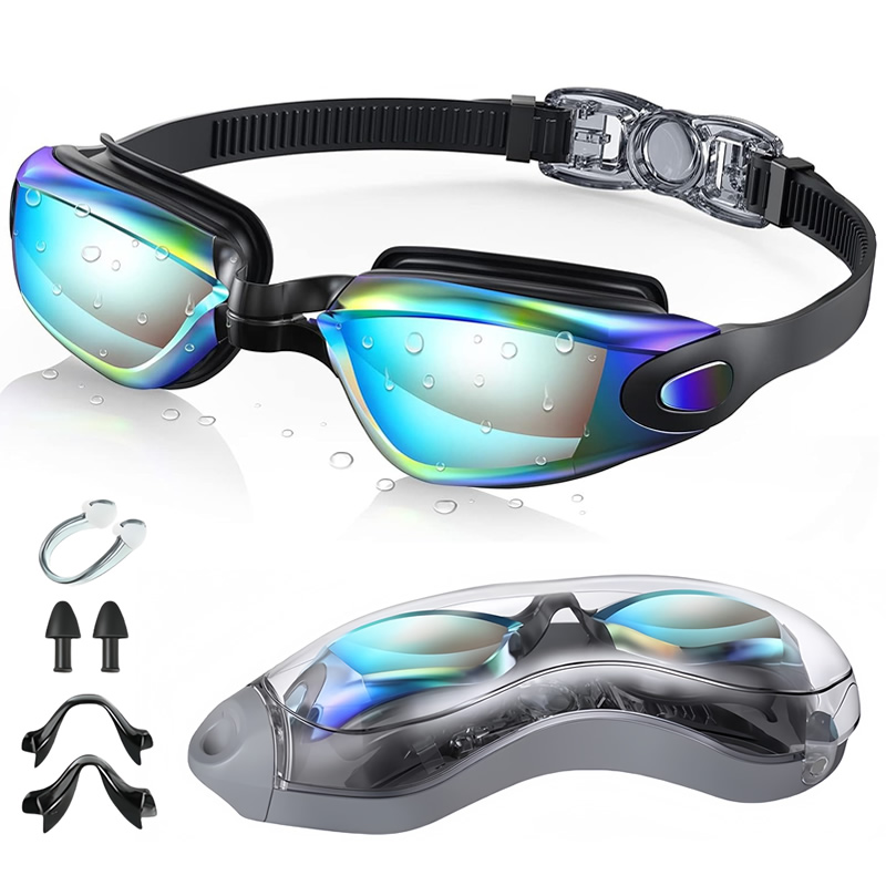 Anti Fog Mirrored Swim Goggles Leakproof UV Protection for Adults and Youth
