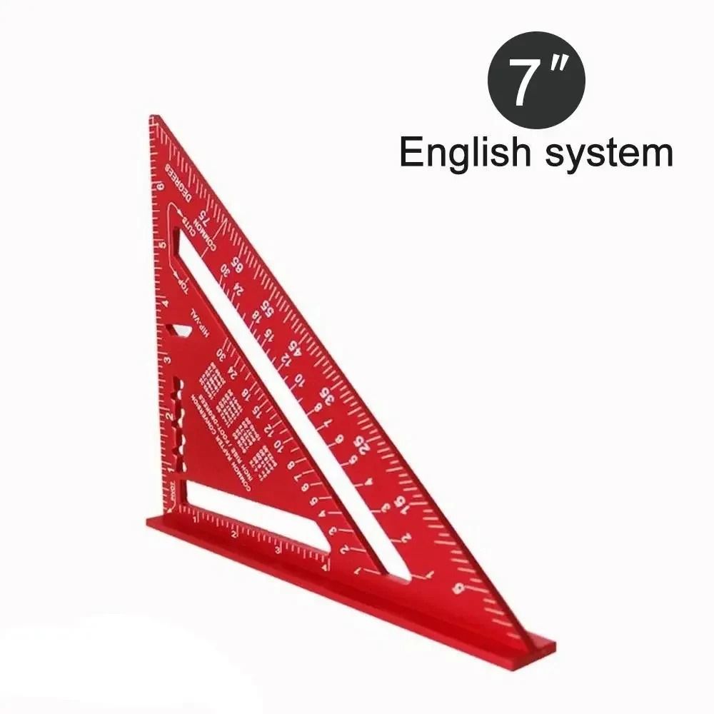 7 Inch Triangle Ruler Aluminum Alloy Carpenter Angle Measuring Tool
