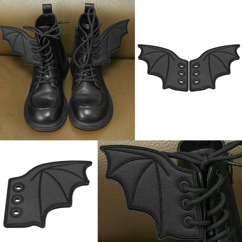 Bling Bat Shoe Wings Embroidery DIY Charm Decorations For Sneakers