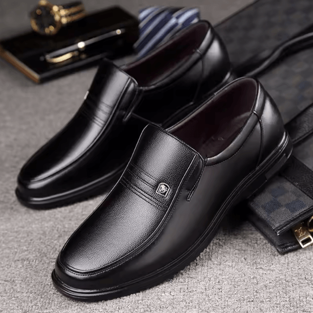 Men Leather Casual Formal Loafers Breathable Slip On Driving Shoes Plus Size