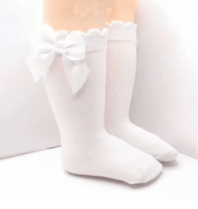 Baby Girls Knee High Bow Socks Sweet Long Tube Leg Warmer Socks 0 to 6T
