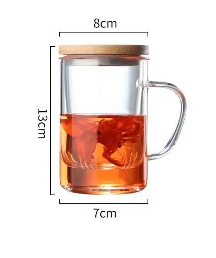 Creative Glass Tea Infuser Cup with Bamboo Lid