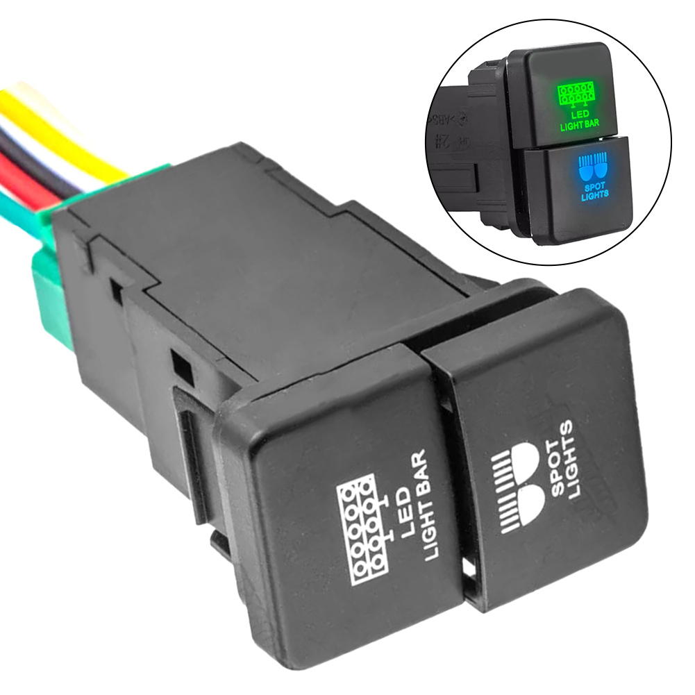 Toyota Tacoma Automotive Fog Light Switch Wiring Harness Dual Push Button LED Light Bar
