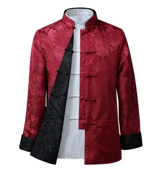Mens Traditional Dragon Embroidered Tang Suit Jacket