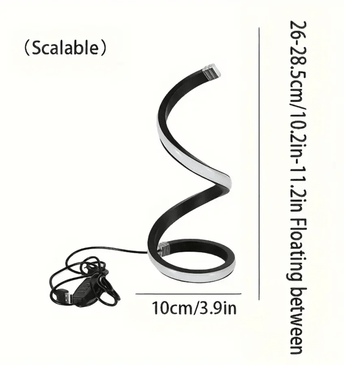 Sleek Spiral LED Table Lamp Touch Dimmable Bedside Light