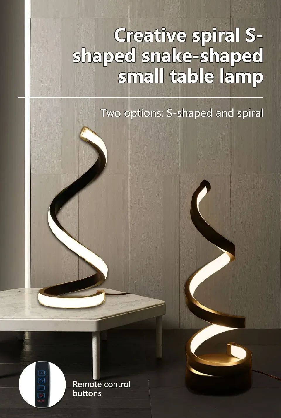 Modern Spiral LED Dimmable Night Lamp