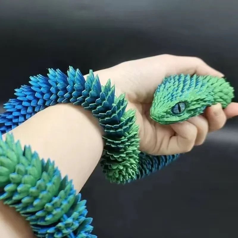 3D Printed Snake Movable Joint Fidget Toy Figurine