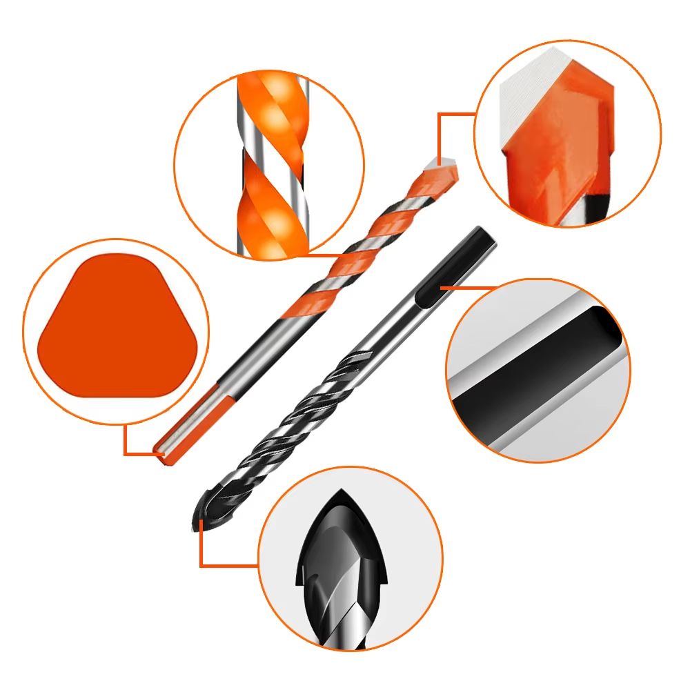 3–12mm Multifunctional Triangle Diamond Drill Bit Set – Precision Drilling for Ceramic, Tile, Concrete, Glass, Wood & Me