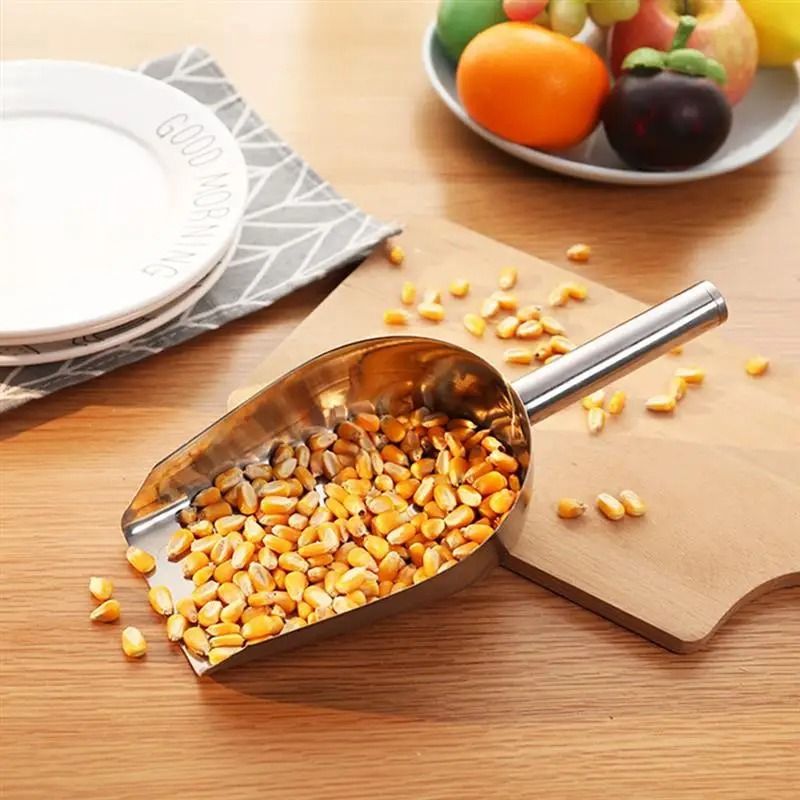 Stainless Steel Dry Goods Scoop Set 2 Piece Candy Flour Nut Bar Utility Shovels