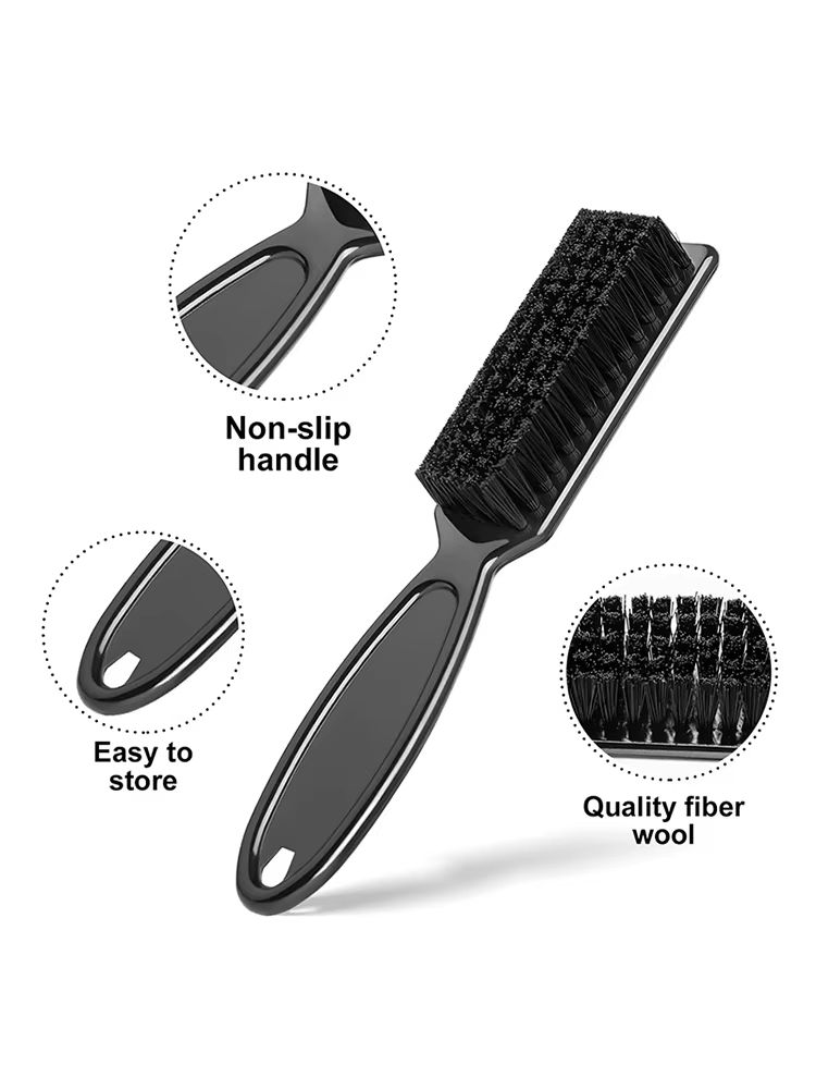 Barber Neck Duster Brush Set for Men with Round Hairdressing and Beard Brushes
