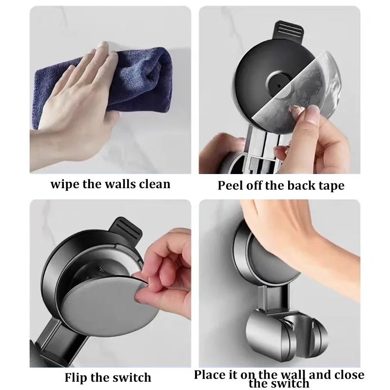 Adjustable Shower Head Holder Suction Cup Wall Mount Bracket