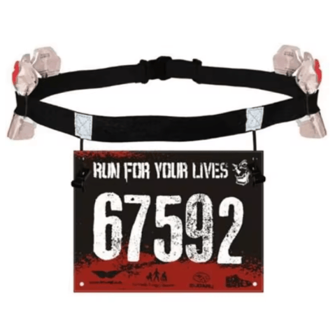 Running Race Number Belt Adjustable Bib Holder Waist Pack with 6 Gel Loops for Triathlon and Marathon