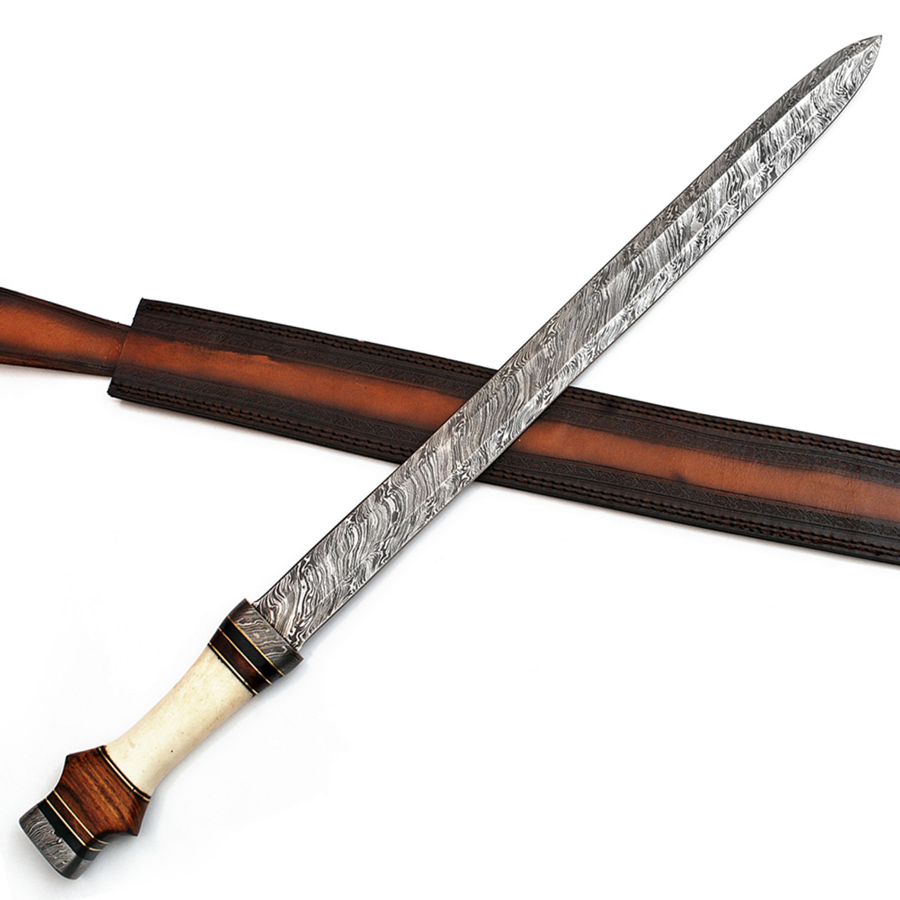 Handmade Damascus Steel Roman Infantry Army Spatha Sword