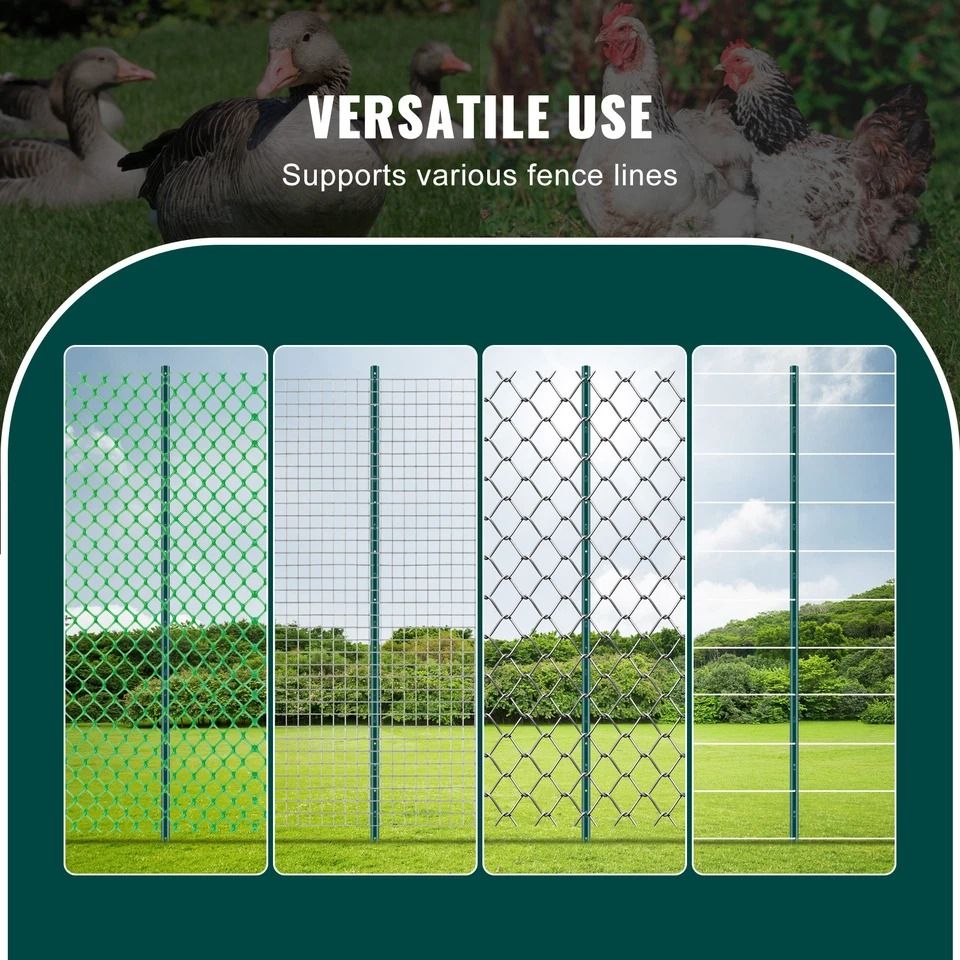 Heavy Duty Green Metal T-Post Fence Posts