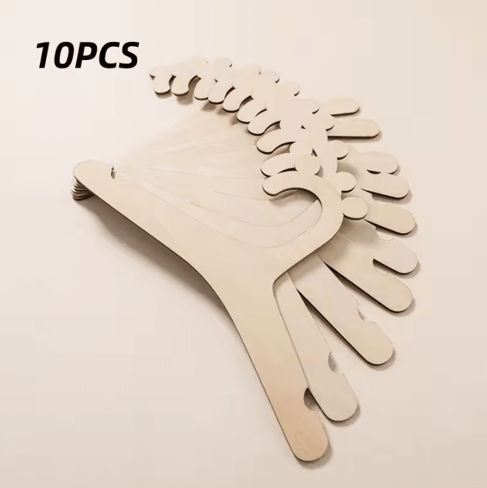 10-Piece Baby Wooden Hanger Rack – Creative Nursery Clothes Hanger Set