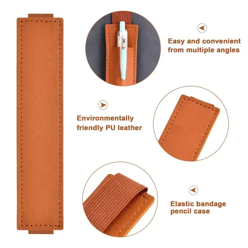Adjustable Leather Elastic Pen Holder Band – Notebook & Planner Pen Pouch