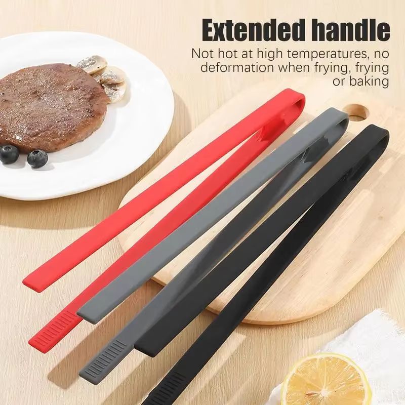Strong Grip Heat Resistant Silicone Kitchen Tongs BBQ Cooking Tongs for Nonstick Pans, Grill, and Toaster Use