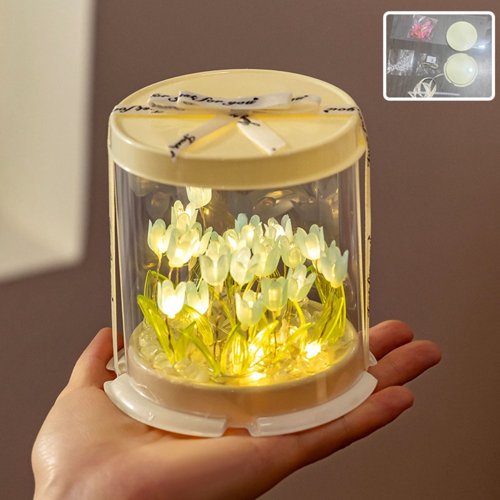 Handmade Unfinished Products Mini Tulip Night Lamp Cute DIY Tulip Night Light Small Night Light Birthday Gift