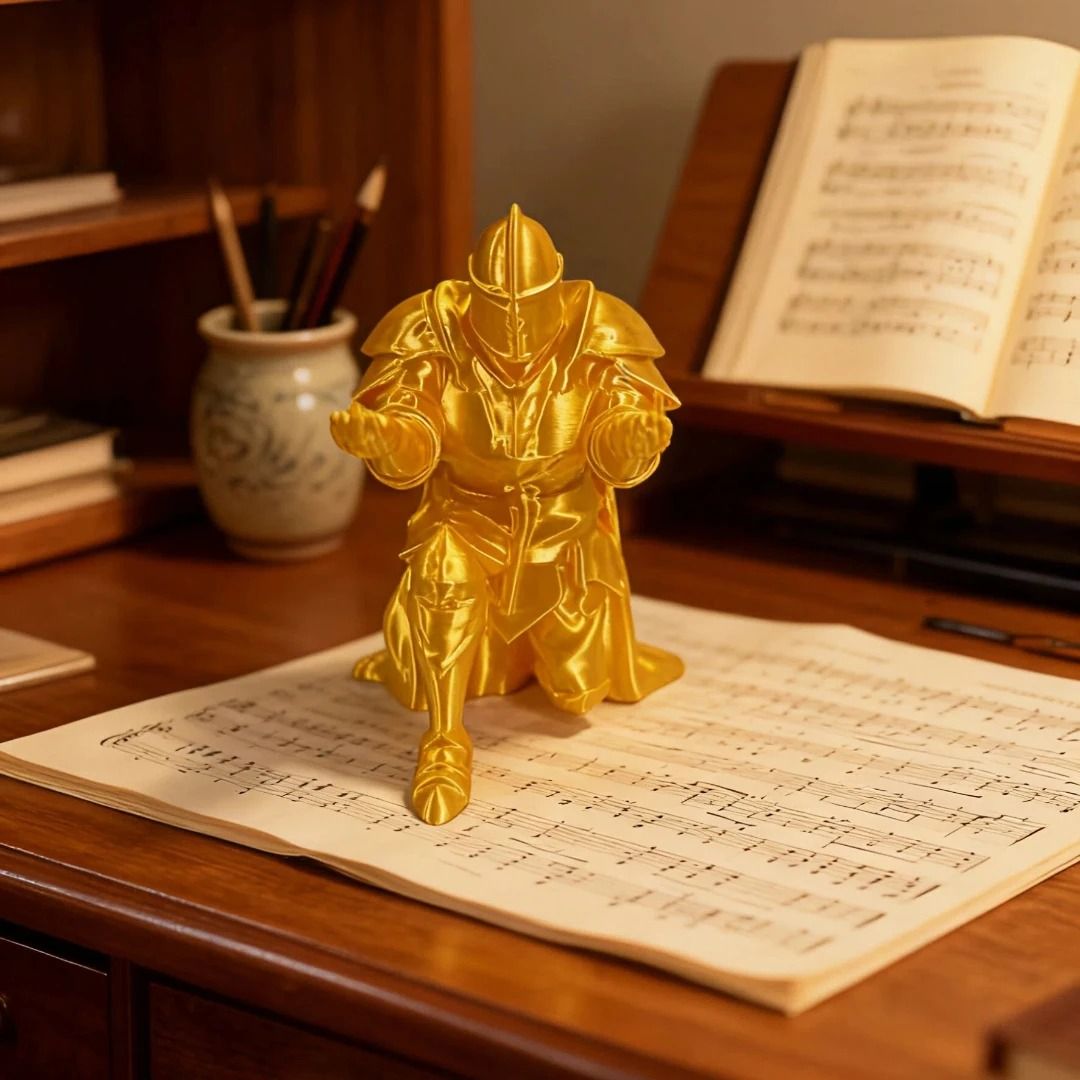 Golden Knight Creative Pen Holder Personalized Desktop Ornament Pen Storage Rack