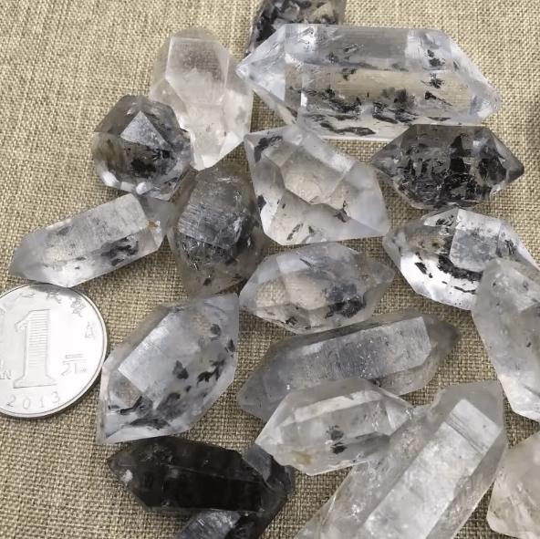 Herkimer Diamond Energy Guardian Black Crystal – Raw Mineral Reiki Decor Stone