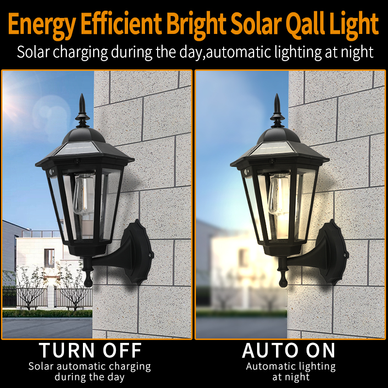 Solar Garden LED Lights Retro Landscape Pathway Light, Outdoor Tungsten Filament Lamps, Street Floor Decorative Lighting