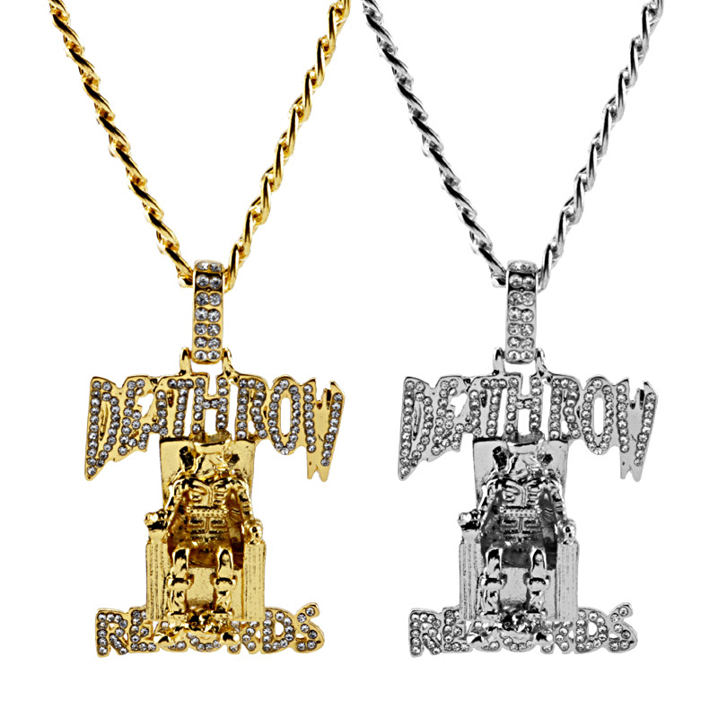 Wholesale Exquisite AAA Zircon Inlaid Trendy Hip Hop Prisoner Necklace with Death Prisoner Zircon Pendant Available Now