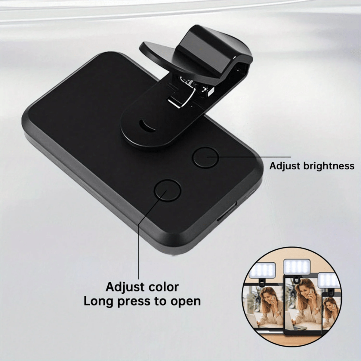 Mini Selfie Fill Light Clip On LED Ring Light with Adjustable Brightness