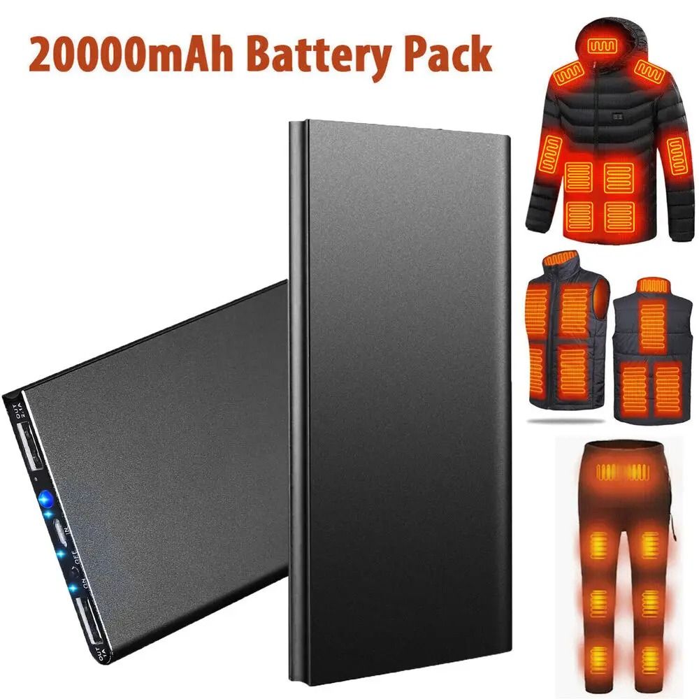 Aero-Heat 20,000mAh Portable Power Bank – High-Performance Battery Pack for Heated Apparel & Smartphones