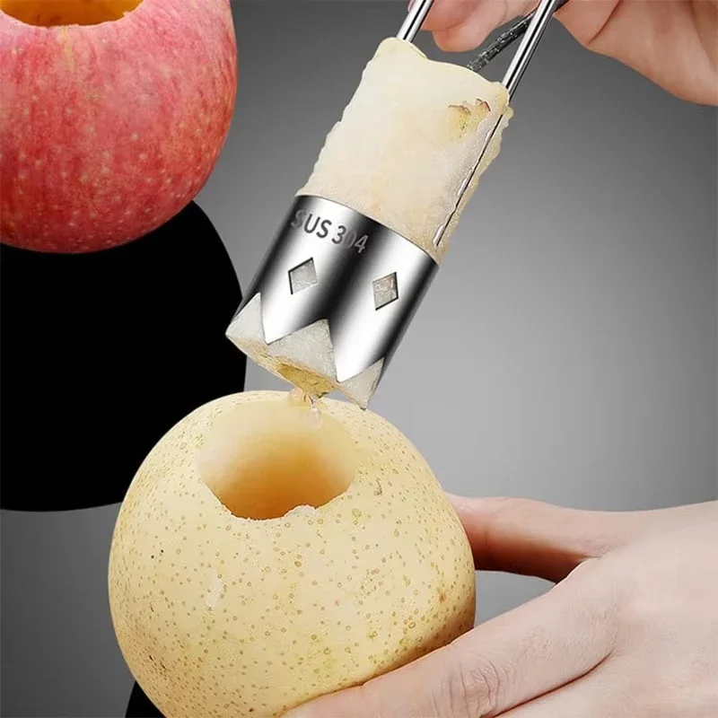 Stainless Steel Core Remover for Pears and Apple, Portable Rust-Proof Cutter for Vegetables