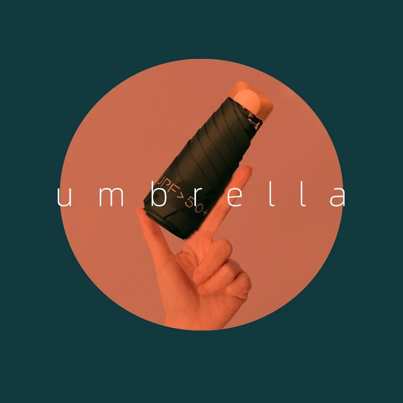 Womens Sun Protection Parasol, Anti-UV Dual-Use Umbrella for Sunny & Rainy Days, Compact Pocket-Sized Travel Umbrella