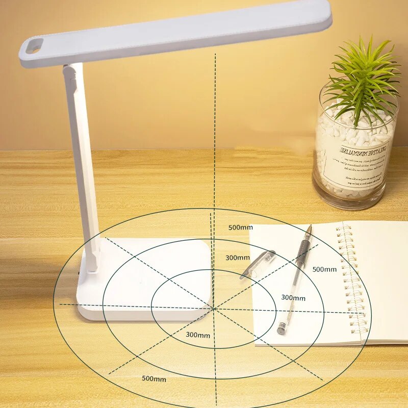 Adjustable Bedside Night Light LED Foldable Desk Lamp with Stepless Dimming Touch Controls Eye-Care Reading Light