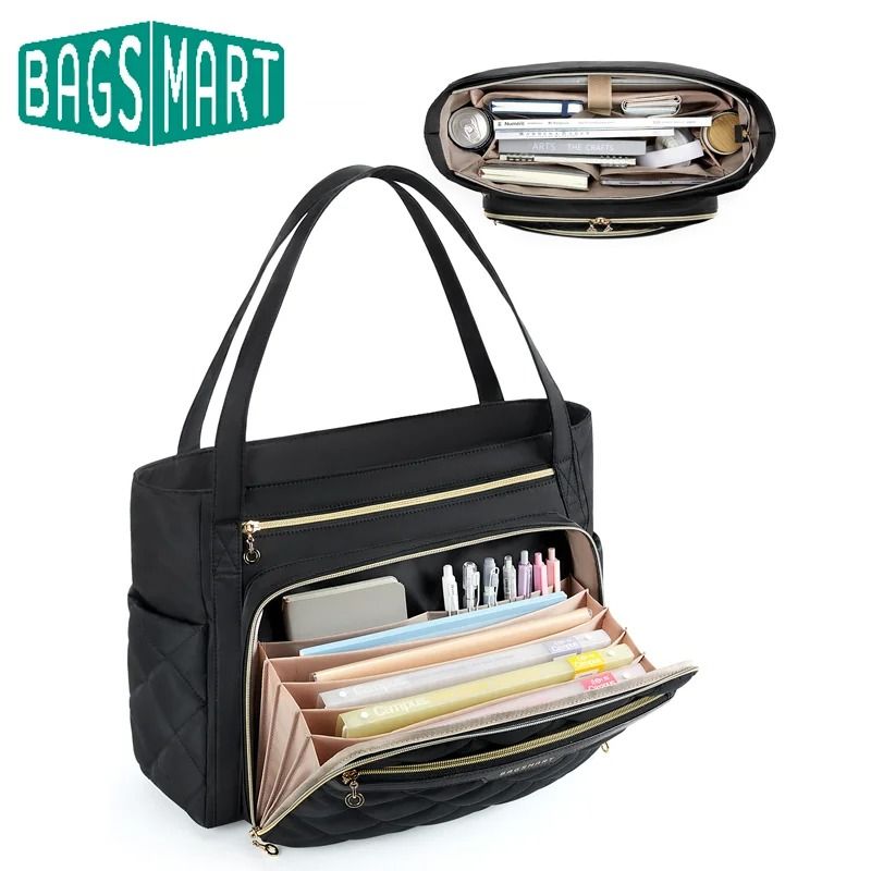 BAGSMART Quilted Tote Bag for Women Laptop Briefcase