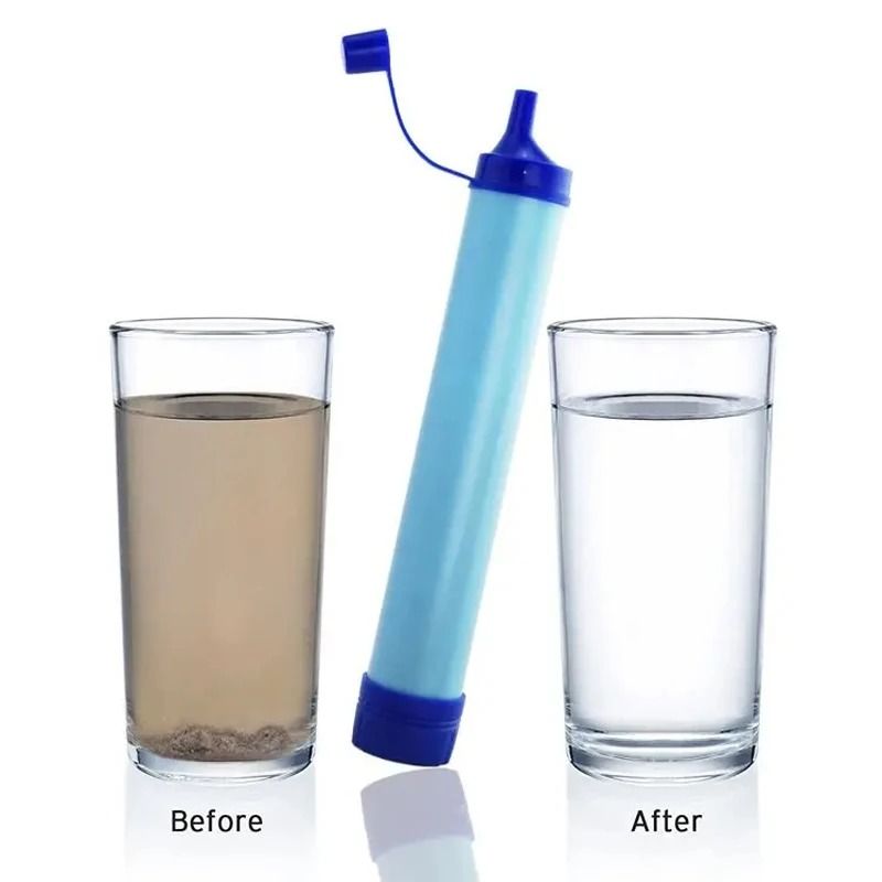 Portable Water Filter Straw Camping Survival Hiking Emergency Purifier