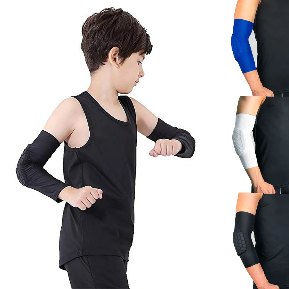 Honeycomb Compression Sleeves Pads Guards Sports, Knee and Elbow Pads for Kids Youth, Basketball Football Cycling