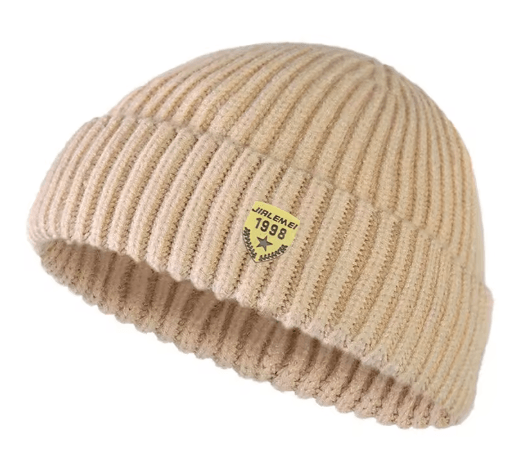 Mens Autumn and Winter Knitted Wool Hat Unisex Street Melon Skin Beanie with 1998 Logo