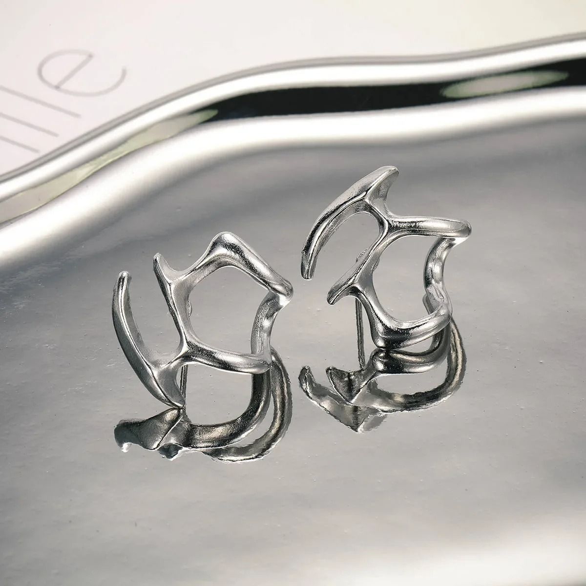 Punk Irregular Liquid Metal Ear Clips