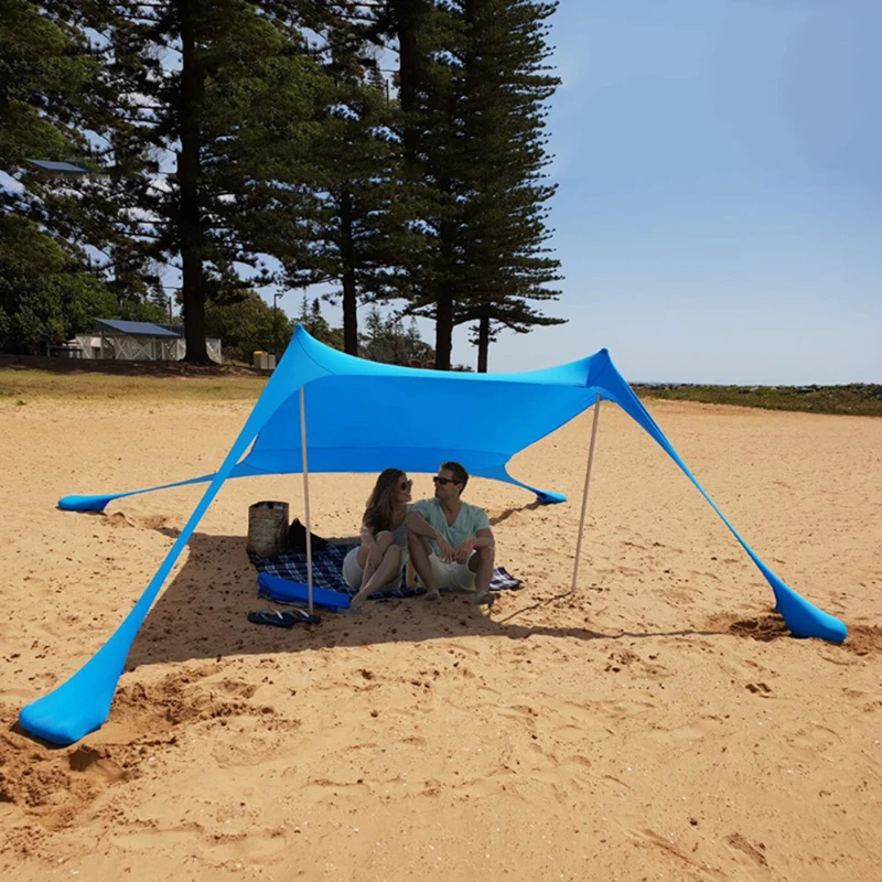 Portable Beach Tent Sun Shelter for Families Windproof Pop Up Beach Tent