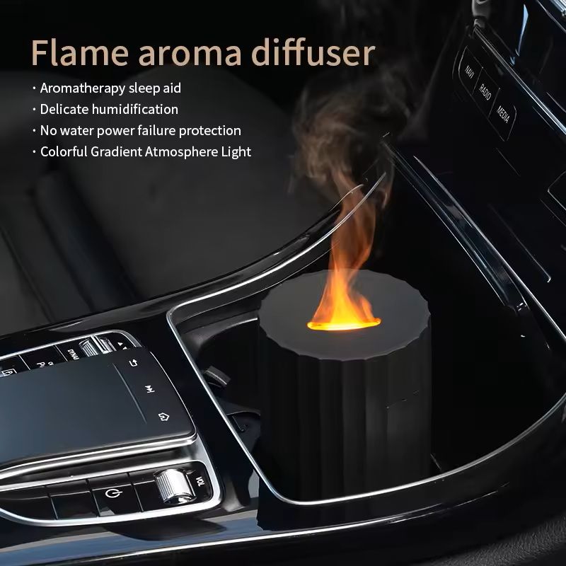 Simulated Flame Aromatherapy Diffuser with LED Light and USB Power