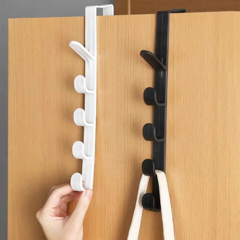 Over The Door Hooks Space Saving Organizer Rack for Clothes Towels and Hats No Drill Behind Door Hanger for Bedroom