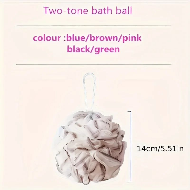 Luxury Shower Loofah Bath Sponge Super Soft Exfoliating Body Pouf Rich Lathering Shower Ball with Hanging Loop