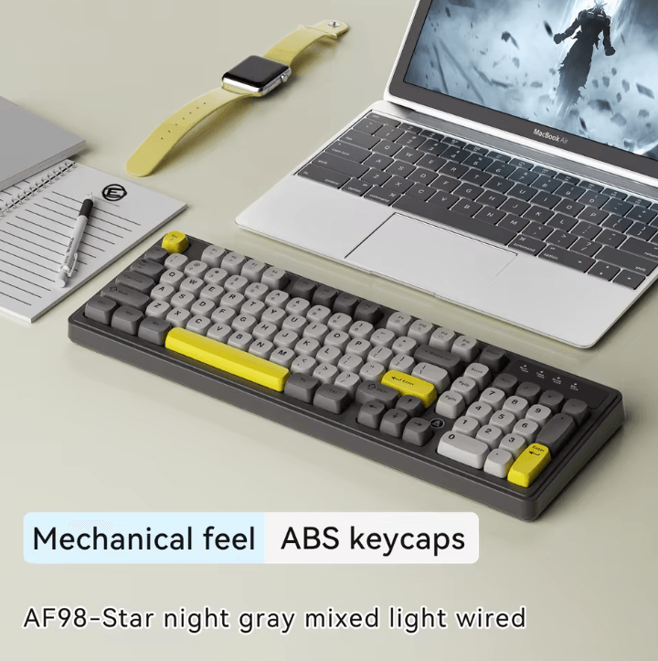 AJAZZ AF98 Wired and Wireless Keyboard with Three Mode RGB and Long Battery Life