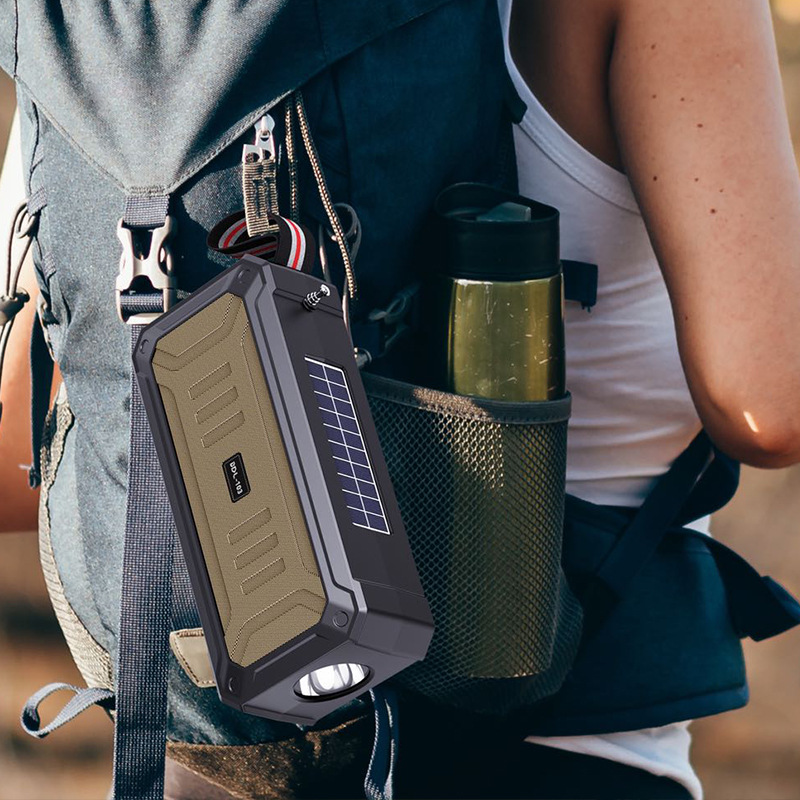 Solar Bluetooth Speaker with FM Radio Flashlight and USB Playback