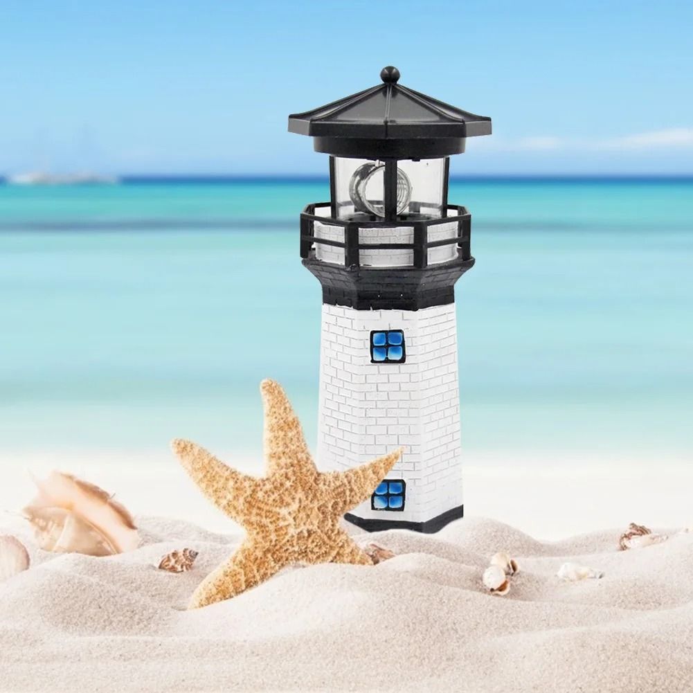 Lighthouse Shape Solar LED Rotating Beacon