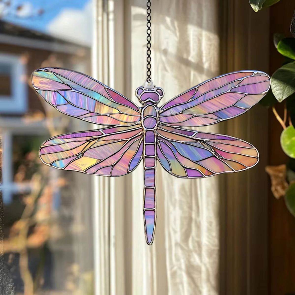 Colorful Dragonfly Acrylic Suncatcher Window Hanging Decor for Home and Garden